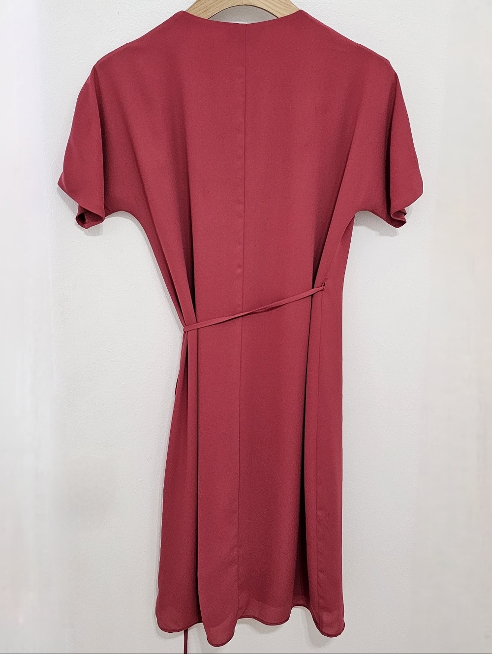 Aritzia Babaton Wallace Short Sleeve Chiffon Wrap Dress - Dusty Rose - Picture 6 of 16